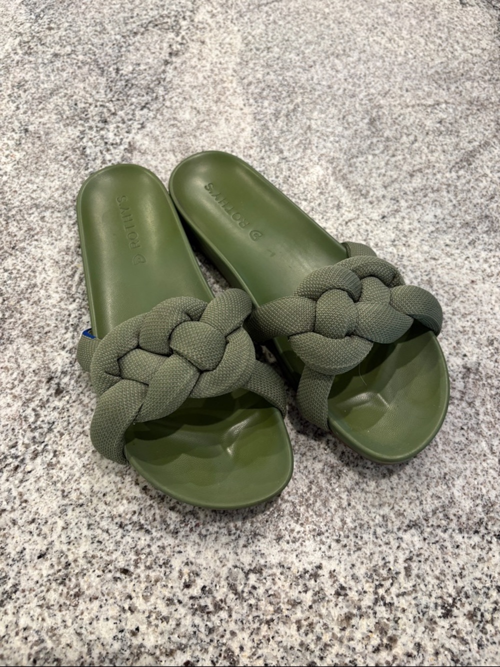 Rothy’s Olive Green Braided Slide Sandals - Women